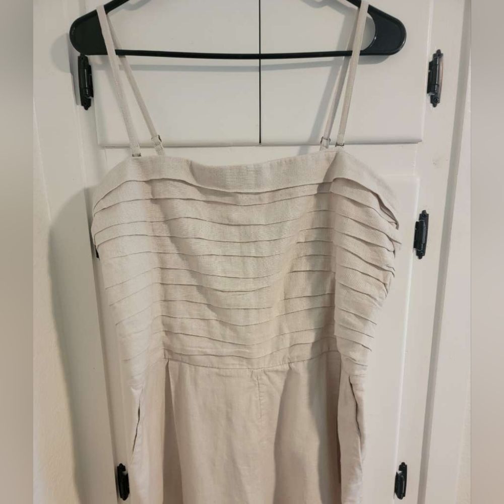 Abercrombie Fitch Emerson Linen Blend Wide Leg Strapless Jumpsuit Xl - Picture 3 of 8